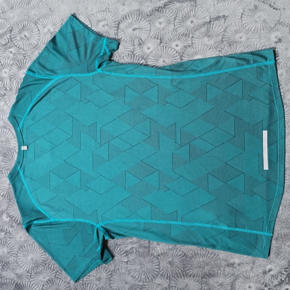 Men's Nike Geometric Teal Running T-Shirt - Picture 4 of 4